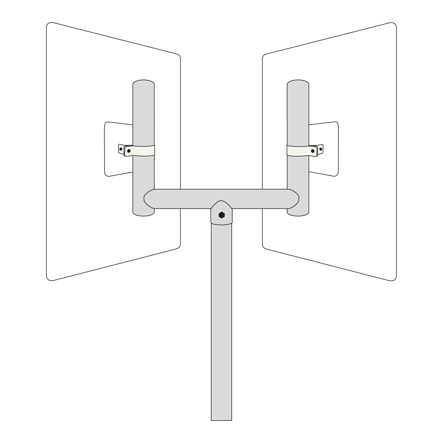 Bevestigingsmateriaal voor bevestiging van 2 spiegels